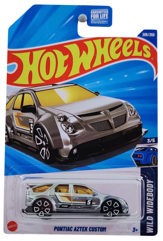 Hot Wheels 2025 - Collector # 205/250 - Wild Widebody 3/5 - Pontiac Aztek Custom - Silver Metalflake / #5 - USA Card