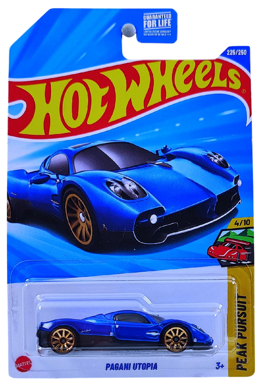 Hot Wheels 2025 - Collector # 225/250 - Peak Pursuit 4/10 - Pagani Utopia - Blu Francia - USA Card