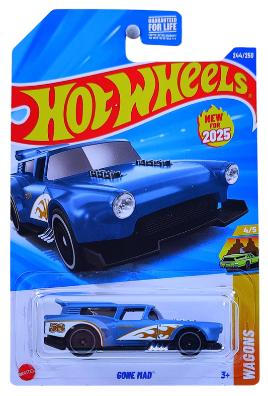 Hot Wheels 2025 - Collector # 244/250 - Wagons 4/5 - New Models - Gone Mad - Matte Moody Blue - USA Card