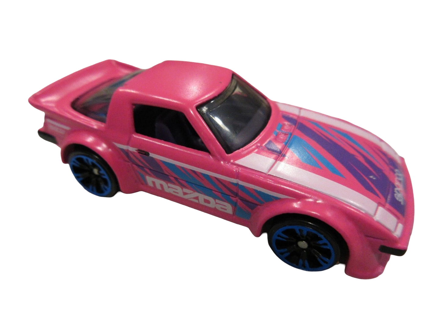 Hot Wheels 2025 - Theme / Neon Speeders 2/8 / Mix 2 - Mazda RX-7 - Neon Pink / MAZDA - HBNS6 Wheels - Walmart Exclusive