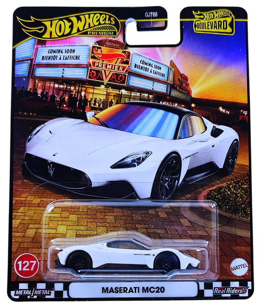 Hot Wheels 2025 - Premium / Boulevard # 127 / Mix 3 - Maserati MC20 - Pearl White - Metal/Metal & Real Riders - Walmart Exclusive - NEW Casting!