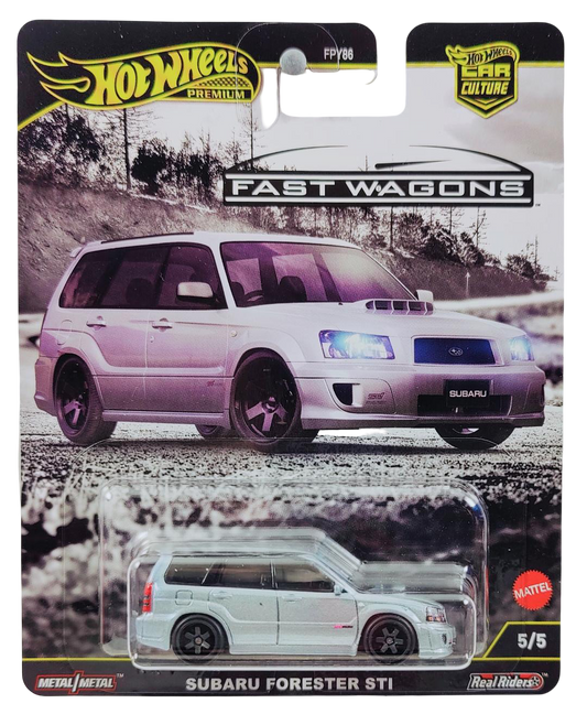 Hot Wheels 2025 - Premium / Car Culture / Fast Wagons 5/5 - Subaru Forester STI - Silver Metalflake - Metal/Metal & Real Riders