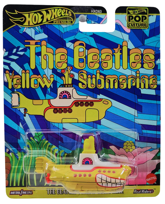 Hot Wheels 2025 - Premium / Pop Culture / Mix 2 - The Beatles Yellow Submarine - Yellow - Metal/Metal & Real Riders