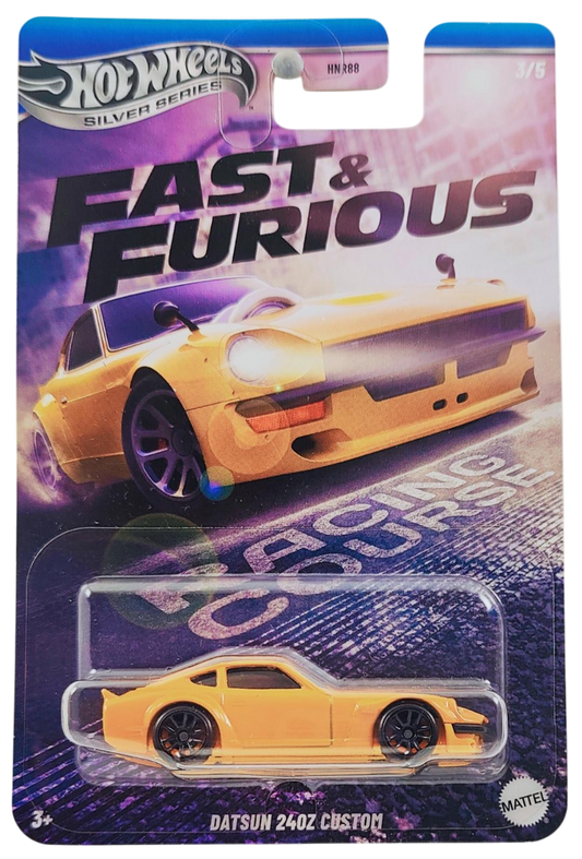 Hot Wheels 2025 - Theme / Silver Series / Fast & Furious: Racing Course Series 3/5 - Datsun 240Z Custom - Light Orange - MM5 Wheels - Walmart Exclusive - Fast & Furious Blister Card
