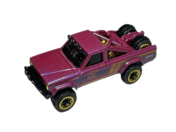 Hot Wheels 2025 - Theme / Purple & Gold / 57th Anniversary 3/6 - '73 Jeep J10 - Pearl Purple & Gold Chrome - Drug & Discount Stores Exclusive