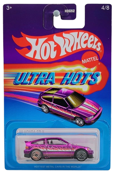 Hot Wheels 2025 - Ultra Hots 4/8 - '88 Honda CR-X - Spectraflame Purple - UH Wheels - Target Exclusive - Retro Ultra Hots Blister Card