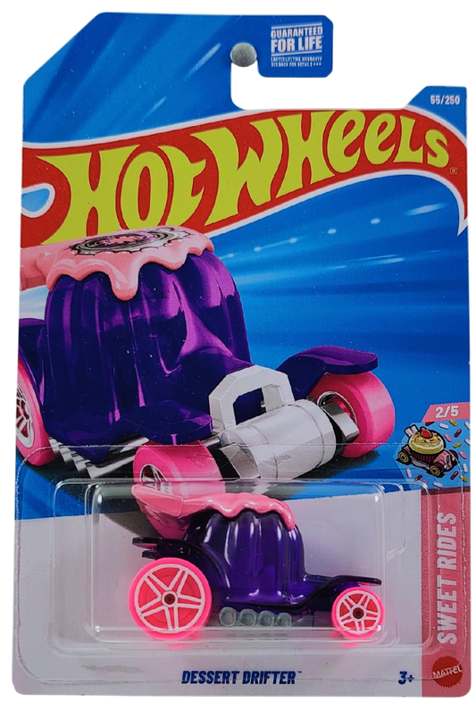 Hot Wheels 2026 - Collector # 055/250 - Sweet Rides 2/5 - Dessert Drifter - Purple & Pink - PR5 Wheels - USA '2026' Card