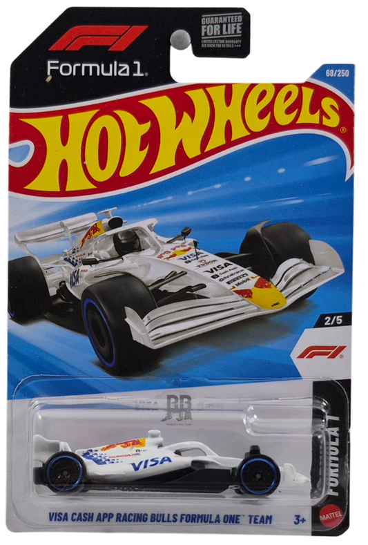 Hot Wheels 2026 - Collector # 068/250 - Formula 1 2/5 - Visa Cash App Racing Bulls Formula One Team - White - AeroDisc Wheels - USA '2026' Card