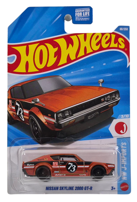 Hot Wheels 2026 - Collector # 088/250 - HW J-Imports 3/10 - Nissan Skyline 2000GT-R - Metalflake Burnt Orange - DD8 Wheels - USA '2026' Card