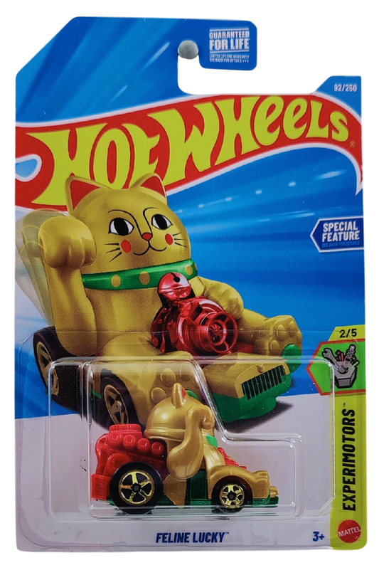 Hot Wheels 2026 - Collector # 092/250 - Experimoors 2/5 - Feline Lucky - Gold - USA '2026' Card