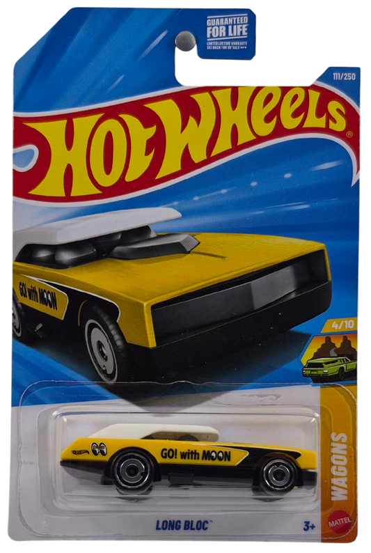 Hot Wheels 2026 - Collector # 112/250 - Wagons 4/10 - Long Bloc - Yellow with White Roof & Mooneyes - Aero Disc Wheels - USA '2026' Card