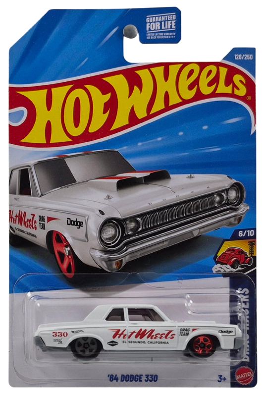 Hot Wheels 2026 - Collector # 126/250 - Drag Racers 6/10 - '64 Dodge 330 - White / Hot Wheels - USA '2026' Card