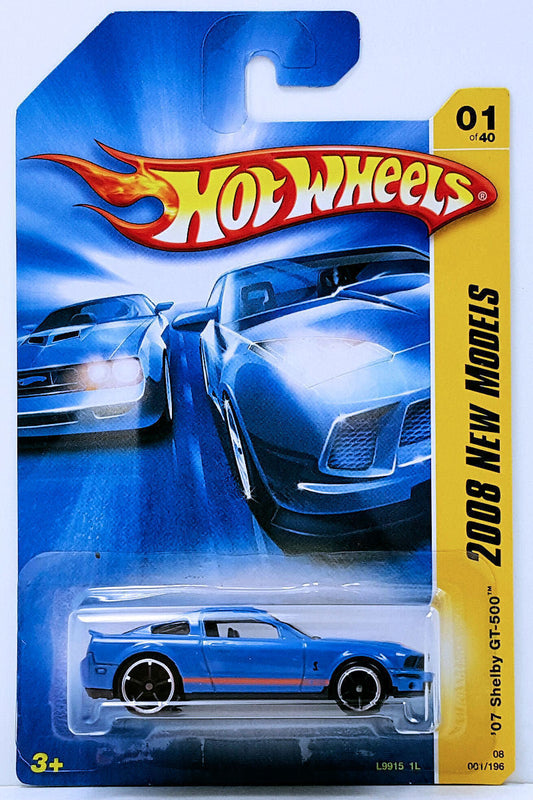 Hot Wheels 2008 - Collector # 001/196 - New Models 01/40 - '07 Shelby GT-500 - Blue - USA Card
