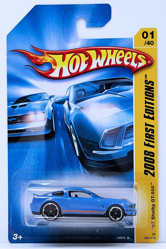 Hot Wheels 2008 - Collector # 001/172 - First Editions 01/40 - '07 Shelby GT-500 - Blue - IC