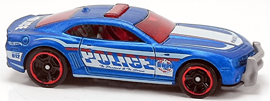 Hot Wheels 2012 - Collector # 131/247 - HW City Works 1/10 - '10 Camaro SS - Blue / Police - KMart Exclusive - USA Scan & Track Card