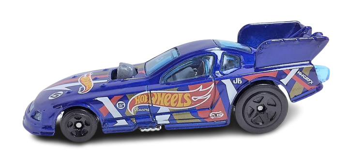 Hot Wheels 2019 - Collector # 212/250 - HW Race Team 4/10 - Mustang Funny Car - Dark Blue / Hot Wheels Racing - USA Card