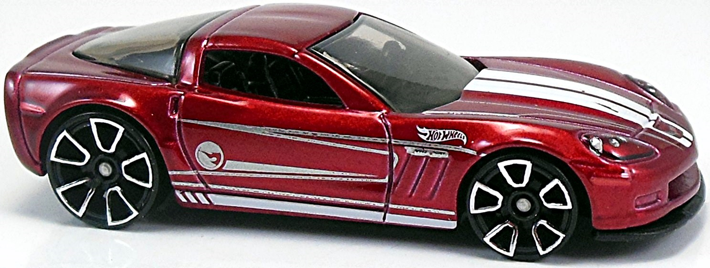 Hot Wheels 2016 - Collector # 022/250 - HW Digital Circuit 2/10 - Treasure Hunts - '11 Corvette Grand Sport - Micro Apple Red / Circle Flame Logo on Doors - USA 'Showdown' Card