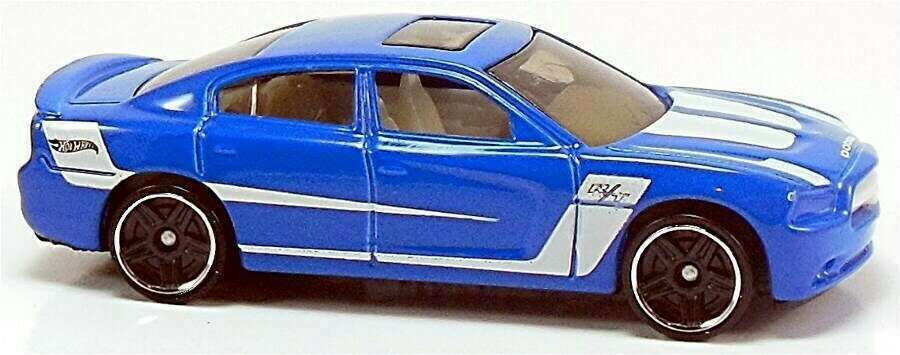 Hot Wheels 2013 - Collector # 228/250 - HW Showroom / Then And Now - '11 Dodge Charger R/T - Blue - USA Card - KMart Exclusive