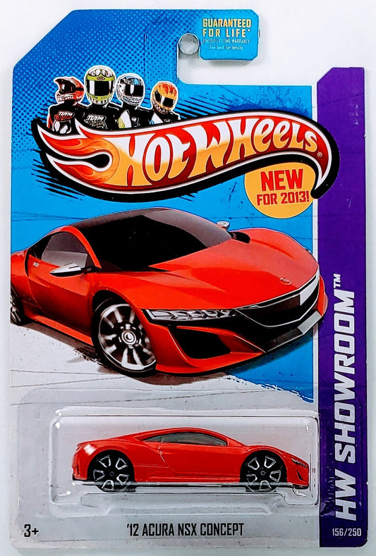 Hot Wheels 2013 - Collector # 156/250 - HW Showroom / Asphalt Assault / New Models - '12 Acura NSX Concept - Red - USA Card