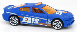 Hot Wheels 2022 - Collector # 206/250 - HW Rescue 6/10 - '15 Dodge Charger SRT - Matte Blue / EMS - USA Card