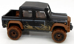 Hot Wheels 2022 - Mud Runners 5/5 - '15 Land Rover Defender Double Cab - Matte Black - Walmart Exclusive