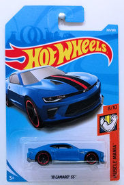 Hot Wheels 2018 - Collector # 265/365 - Muscle Mania 8/10 - New Models - '18 Camaro SS (Hot Wheels Special Edition) - Blue - International Card