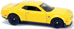 Hot Wheels 2018 - Collector # 319/365 - Factory Fresh 8/10 - New Models - '18 Dodge Challenger SRT Demon - Yellow - USA 50th Card