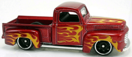 Hot Wheels 2018 - Collector # 085/365 - HW Flames 4/10 - '49 Ford F1 - Metallic Dark Red - USA 50th Card