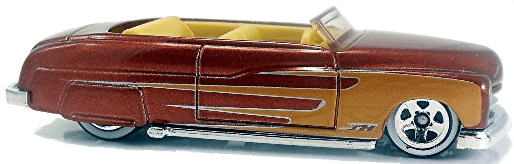 Hot Wheels 2009 - Collector # 051/166 - T-Hunts 9/12 - '49 Merc (Convertible) - Metallic Brown - 5 Spokes on White Walls - International Card