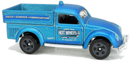 Hot Wheels 2019 - Collector # 047/250 - Volkswagen 9/10 - New Models - '49 Volkswagen Beetle Pickup - Satin Blue - 'Hot Wheels Tire Shop' - Gray 5SP Wheels - USA Card