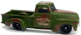 Hot Wheels 2020 - Collectors # 201/250 - Rod Squad 3/10 - '52 Chevy (Pickup) - Matte Green 'Mighty Max Garage' - USA Card with Factory Set Sticker