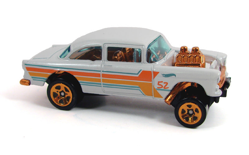Hot Wheels 2020 - Theme / Pearl & Chrome Series 4/6 - '55 Chevy Bel Air Gasser - White - 52nd Anniversary