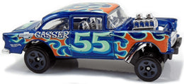 Hot Wheels 2017 - Collector # 109/365 - HW Flames 2/10 - '55 Chevy Bel Air Gasser - Blue