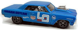 Hot Wheels 2020 - Collector # 247/250 - Nightburnerz 10/10 - '64 Chevy Chevelle SS - Satin Blue / URBAN OUTLAW - USA 'Magnus Walker' Card