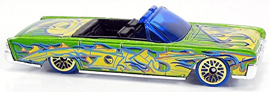Hot Wheels 2013 - Collector # 036/250 - HW City / Graffiti Rides / Treasure Hunts - '64 Lincoln Continental Convertible - Metallic Light Green / Circle Flame Logo on Side - USA Card