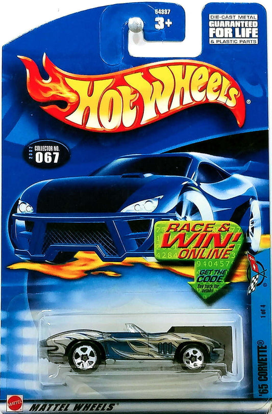 Hot Wheels 2002 - Collector # 067/240 - Corvette Series 1/4 - '65 Corvette - Metallic Blue - USA 'R&W' Card