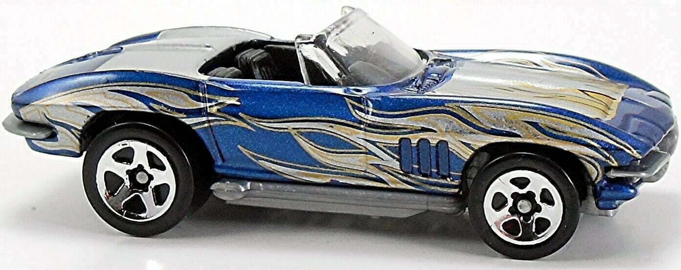 Hot Wheels 2002 - Collector # 067/240 - Corvette Series 1/4 - '65 Corvette - Metallic Blue - USA 'R&W' Card