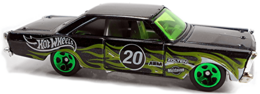 Hot Wheels 2020 - Collector # 221/250 - HW Flames 10/10 - '65 Ford Galaxie - Black / # 20 - USA Card