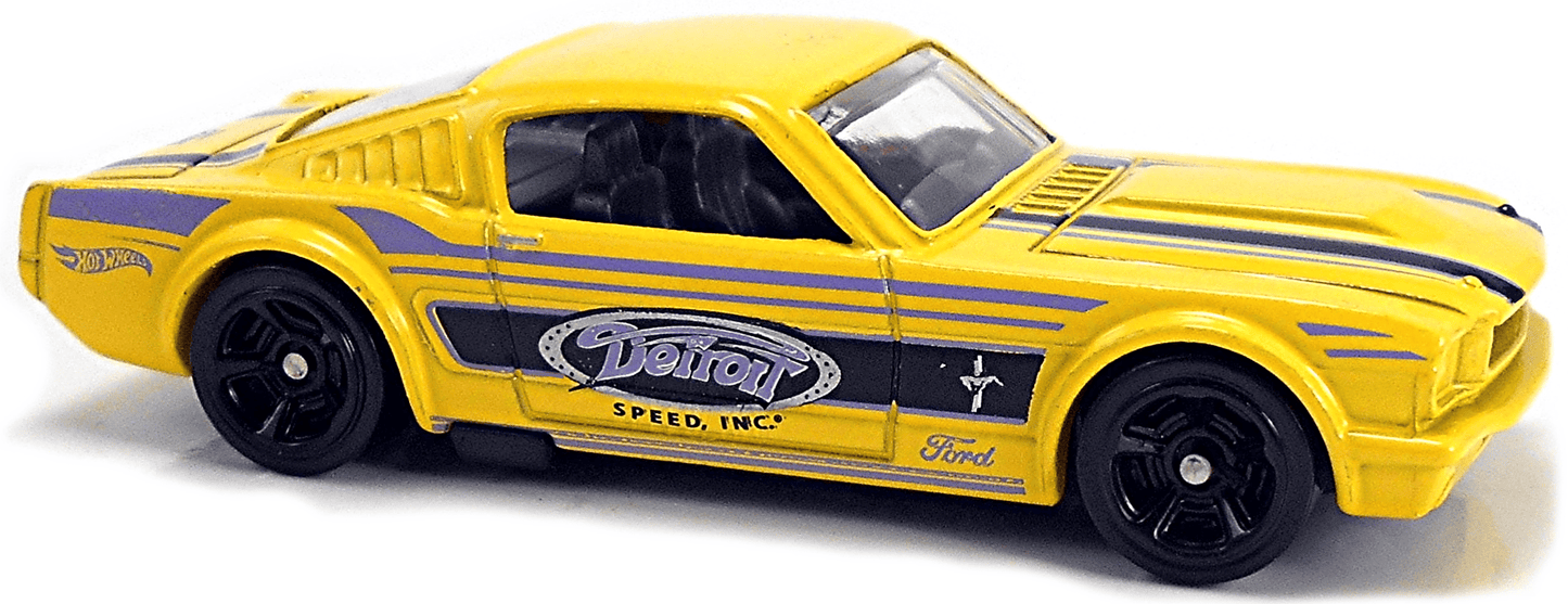 Hot Wheels 2019 - Collector # 072/250 - Muscle Mania 8/10 - '65 Mustang 2+2 Fastback - Yellow - USA Card