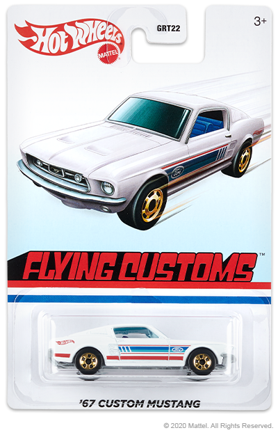 Hot Wheels 2021 - Flying Customs / Mix 1 - '67 Custom Mustang - White - Gold Basic Wheels - Target Exclusive