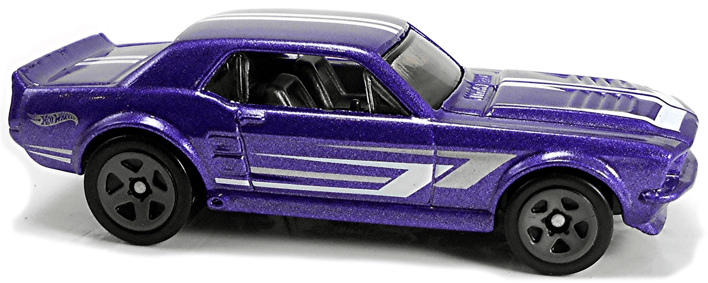 Hot Wheels 2021 - Collector # 192/250 - Muscle Mania 2/10 - '67 Ford Mustang Coupe - Purple Metalflake - Gray 5 Spoke Wheels - USA Card