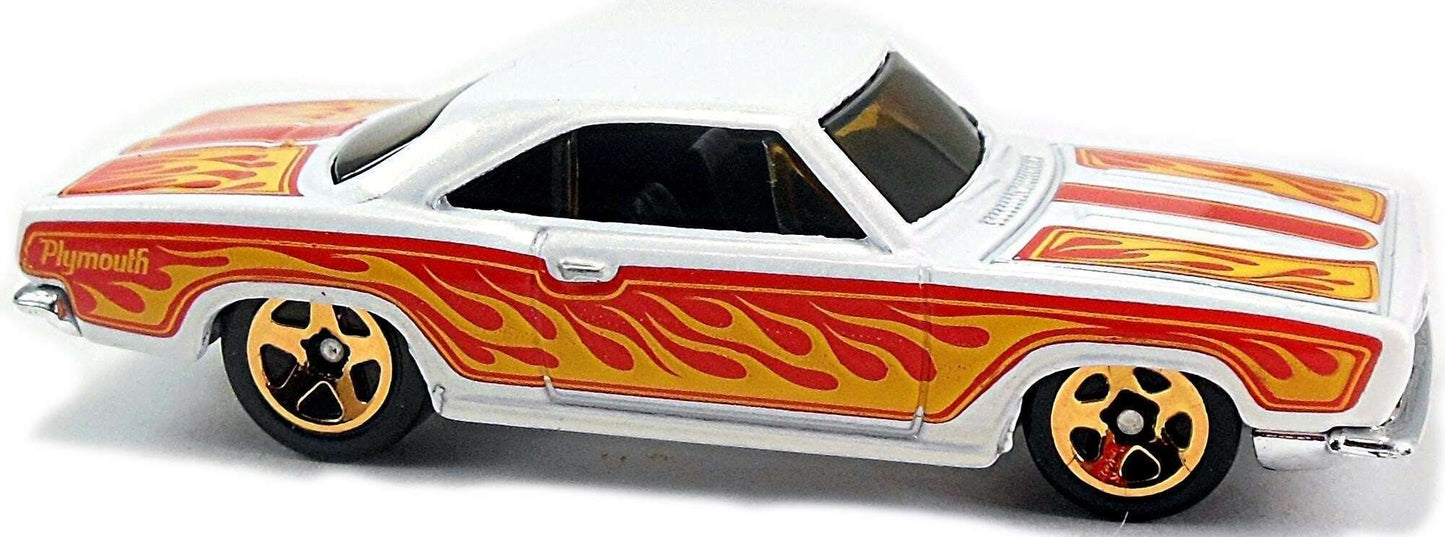 Hot Wheels 2017 - Collector # 087/365 - HW Flames 9/10 - '68 Plymouth Barracuda Formula S - White - USA Card