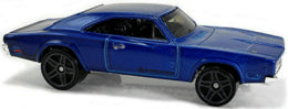 Hot Wheels 2019 - Collector # 080/250 - Rod Squad 9/10 - '69 Dodge Charger 500 - Dark Blue - Gray PR5 Wheels - USA Card