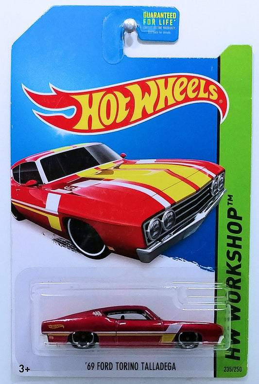 Hot Wheels 2014 - Collector # 235/250 - HW Workshop / Muscle Mania - '69 Ford Torino Talladega - Red - USA Card