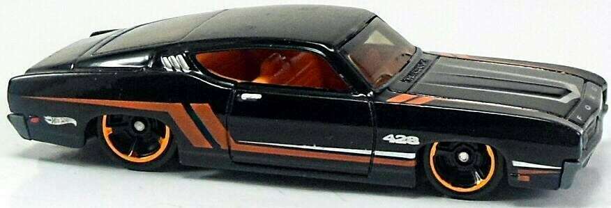 Hot Wheels 2012 - Collector # 111/247 - Muscle Mania Ford 1/10 - '69 Ford Torino Talladega - Black - USA Card