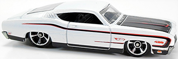 Hot Wheels 2011 - Collector # 103/244 - Muscle Mania 3/10 - '69 Ford Torino Talladega - White - USA Card