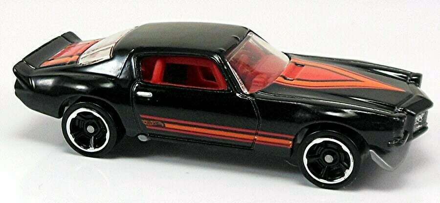 Hot Wheels 2013 - Collector # 221/250 - HW Showroom / Then and Now - '70 Camaro - Black / Red Stripes - USA Card