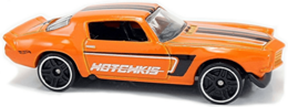 Hot Wheels 2018 - Collector # 346/365 - HW Speed Graphics 7/10 - '70 Camaro - Orange - USA 50th Card with a Factory Set Sticker