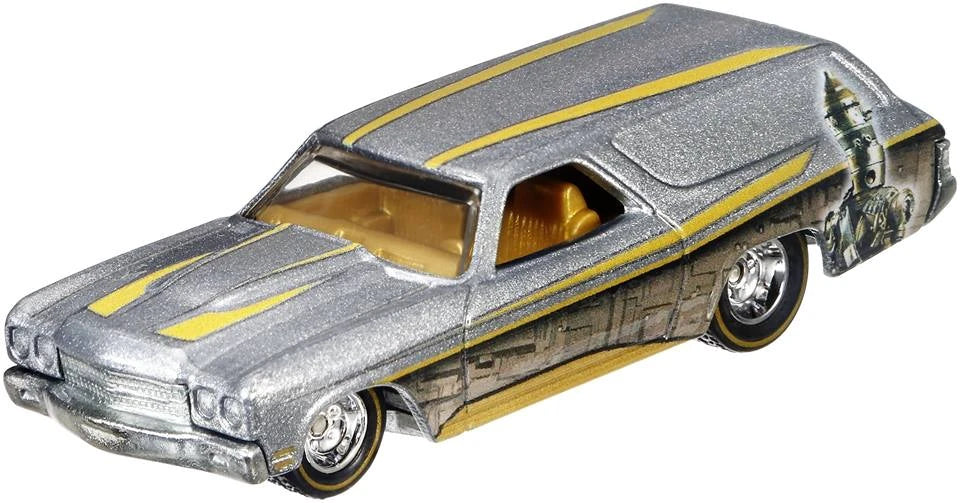 Hot Wheels 2017 - Pop Culture / Star Wars / Bounty Hunter Series 3/6 -'70 Chevelle Delivery - Metallic Gray / IG-88 - Metal/Metal & Real Riders