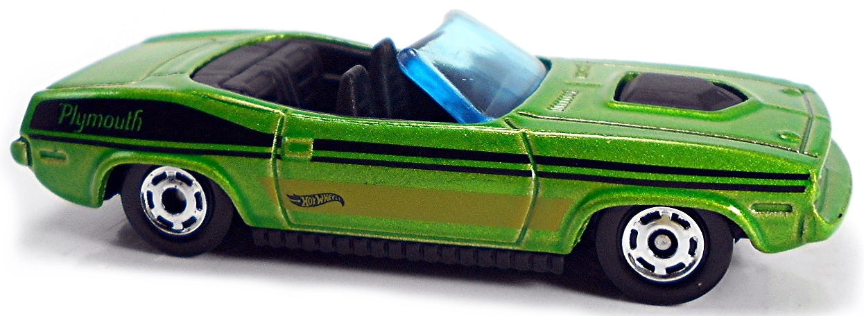 Hot Wheels 2021 - Flying Customs / Mix 2 - '70 Plymouth Barracuda - Lime Green - Black Stripes - Target Exclusive
